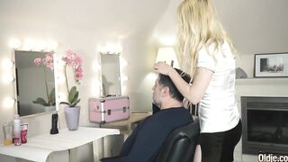 Grandpa fucks a thin blonde he found on tinder