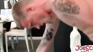 Joe shows Eric why guys are better than girls in giving a bj