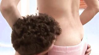 Young Latino barebacked and fed with lovers cum