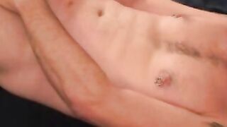 Nipple pierced mature thug makes himself blast out a load