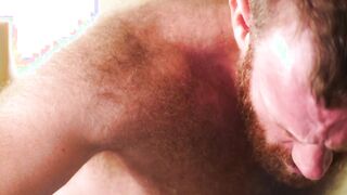 Daddy bear Brad Kalvo eats ginger ass before bareback