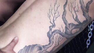 Bearded hunk Amir Badri dildo ass drilled after threesome.