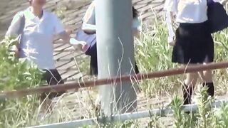 Japanese schoolgirls go to their favorite place to pee