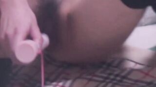 Japanese teenie toying her sweet little pussy hard