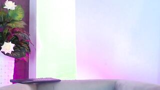 Latina strips thin panties and masturbates on webcam