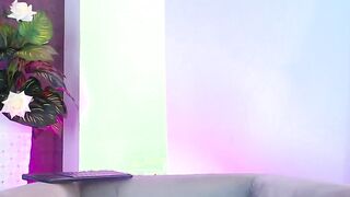 Latina strips thin panties and masturbates on webcam