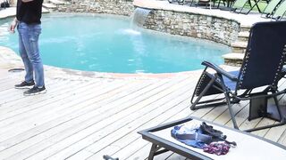Aiden Asher and jock Jax Thirio having poolside barebacking
