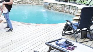 Aiden Asher and jock Jax Thirio having poolside barebacking