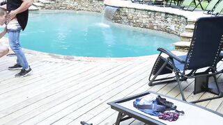 Aiden Asher and jock Jax Thirio having poolside barebacking