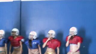 Frat girl dominates young lesbian chicks into hot foursome