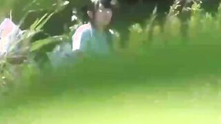 Real Japanese schoolgirls peeing in the outdoors