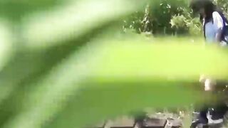 Real Japanese schoolgirls peeing in the outdoors