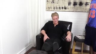 Cute blond and handsome Seamus gets his toes licked
