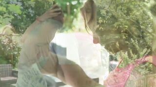 Blonde teen fucked by older gentleman outdoor and facialized