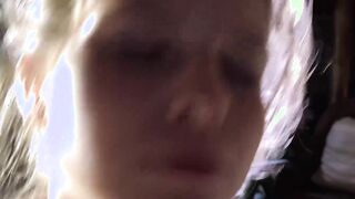 Pierced 18yo babe sucks an old man and rides his fat shaft