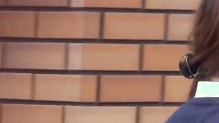Japanese schoolgirl babes filmed by watchful voyeur
