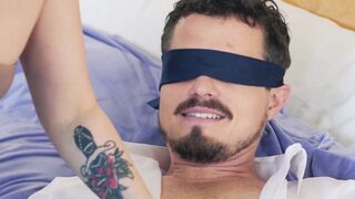 Sexy wife cheated on blindfolded husband