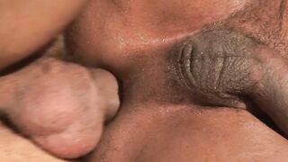 Macho Latino rides big raw dick at the beach
