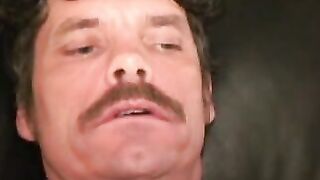 Deviant mature man plays with his big cock and shoots jizz