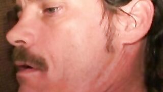 Deviant mature man plays with his big cock and shoots jizz