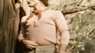 Gay guys masturbate hard outside and shoot their load