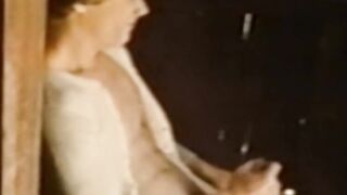 Gay guys masturbate hard outside and shoot their load