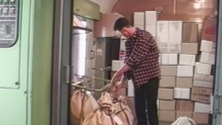 Threesome gay anal fuck in the mail cabin