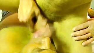 Horny Joe loves the taste of a white cock filling his mouth