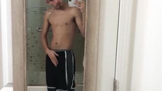 Homemade video with cellphone camera of Latino jerking off