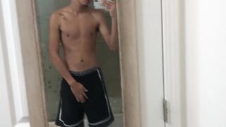 Homemade video with cellphone camera of Latino jerking off