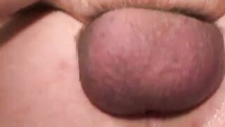 Old backdoor bandit with tattoos plays with his cock solo