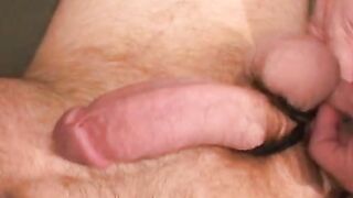 Old backdoor bandit with tattoos plays with his cock solo