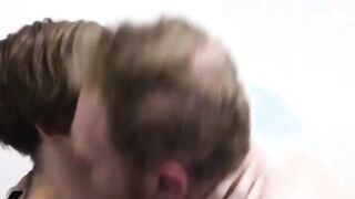 Amateur twink bareback doggystyle ass drilled after blowjob