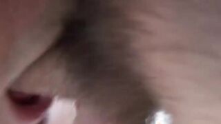 A submissive black-haired man is gives a mindblowing blowout.