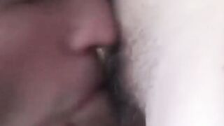 A submissive black-haired man is gives a mindblowing blowout.