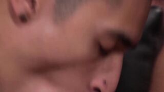 Young skinny latin gay mounts raw lovers ass after blowjob