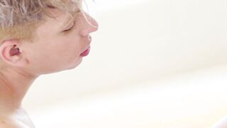 Blonde Daniel Hausser cock sucked before rimming cute twink