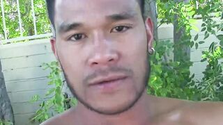 Attractive stud vigorously masturbates solo and cums loads