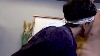 Young gaysian hammered and doused in jizz in wild threesome