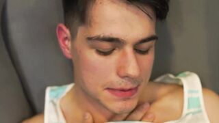 Handome Russian jock John Black solo masturbates on cam