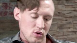 Adorable young hunk rides a huge cock passionately
