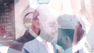 Bearded businessman Bruno Max pounding Manuel Reyes after BJ