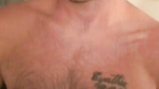 Mature pervert rubs his cock and splooges all over the place