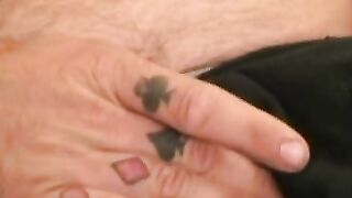 Mature pervert rubs his cock and splooges all over the place