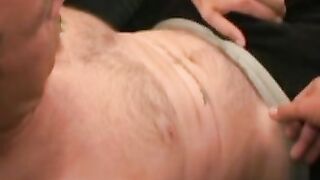 Mature pervert rubs his cock and splooges all over the place