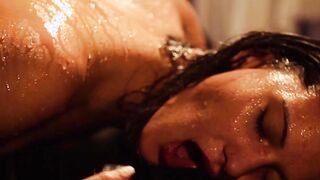 Exotic and sensual sexual experience under a strong rain