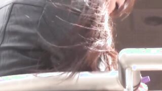 Japanese amateur playing with her pussy at a public place