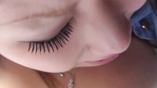 Japanese babe with big boobs sucks dick and bangs her pussy