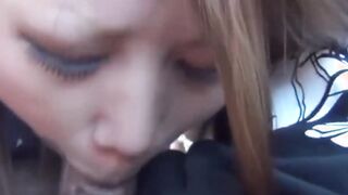 Japanese babe with big boobs sucks dick and bangs her pussy