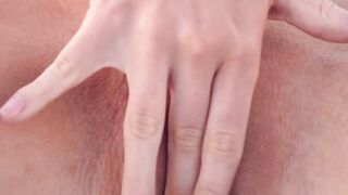 Cute chick with amazing titties feels up on her pussy lips